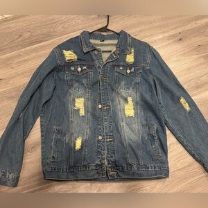Men's Distressed Denim Jacket